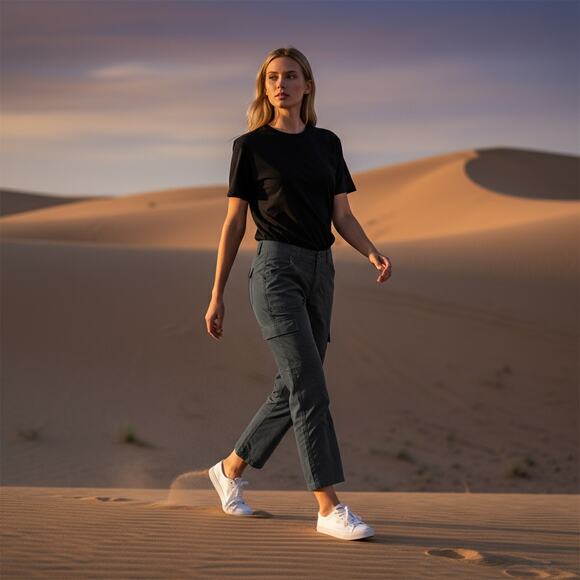 The North Face Women’s Size 8 Gray Utility Wide Leg Pants Outdoor Hiking Travel - Picture 2 of 15